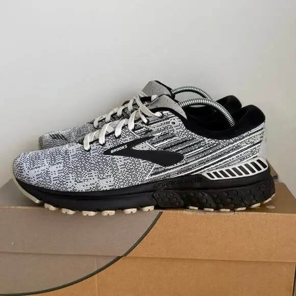 Brooks Adrenaline 19 Black/White Women Running Sneakers - SZ 9 - Picture 4 of 13